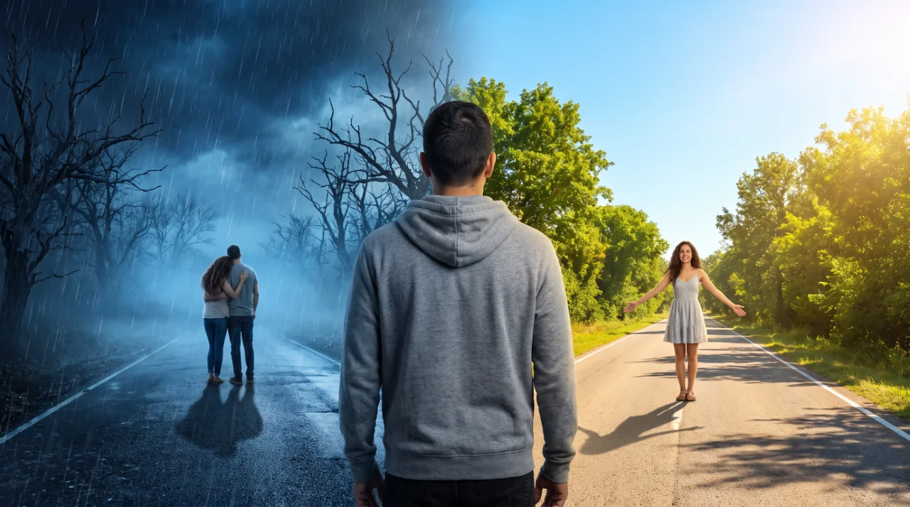 Un camino que se divide en dos